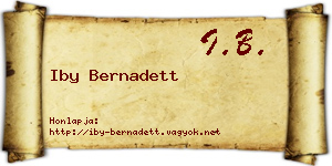 Iby Bernadett névjegykártya